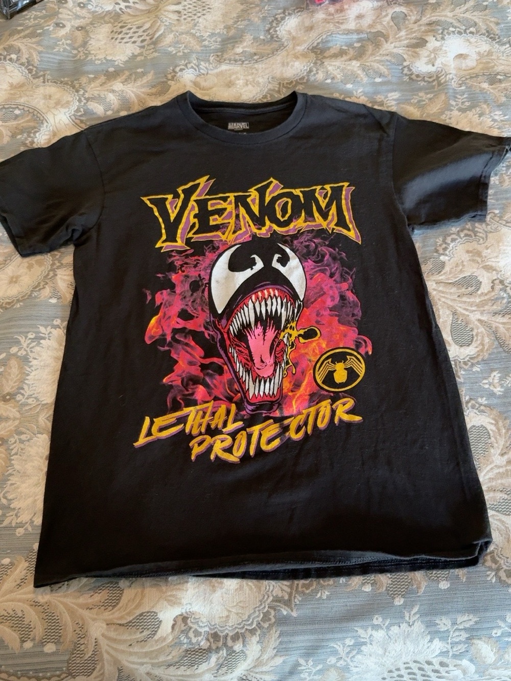 #0335 Marvel Venom Lethal Protector Black Graphic Tee - Medium